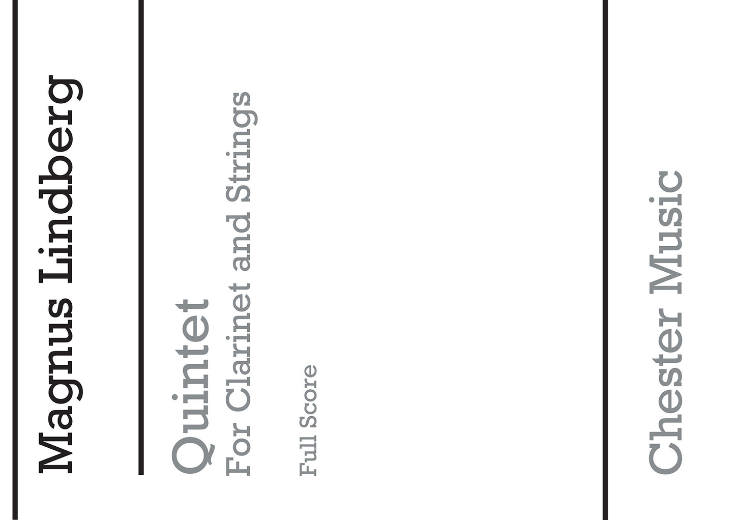 Quintet For Clarinet And Strings de Magnus Lindberg, Partition pour ensemble de chambre