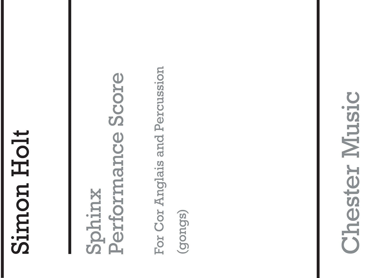 Sphinx for Cor Anglais and Gongs de Simon Holt, Livre pour cor anglais et Percussion
