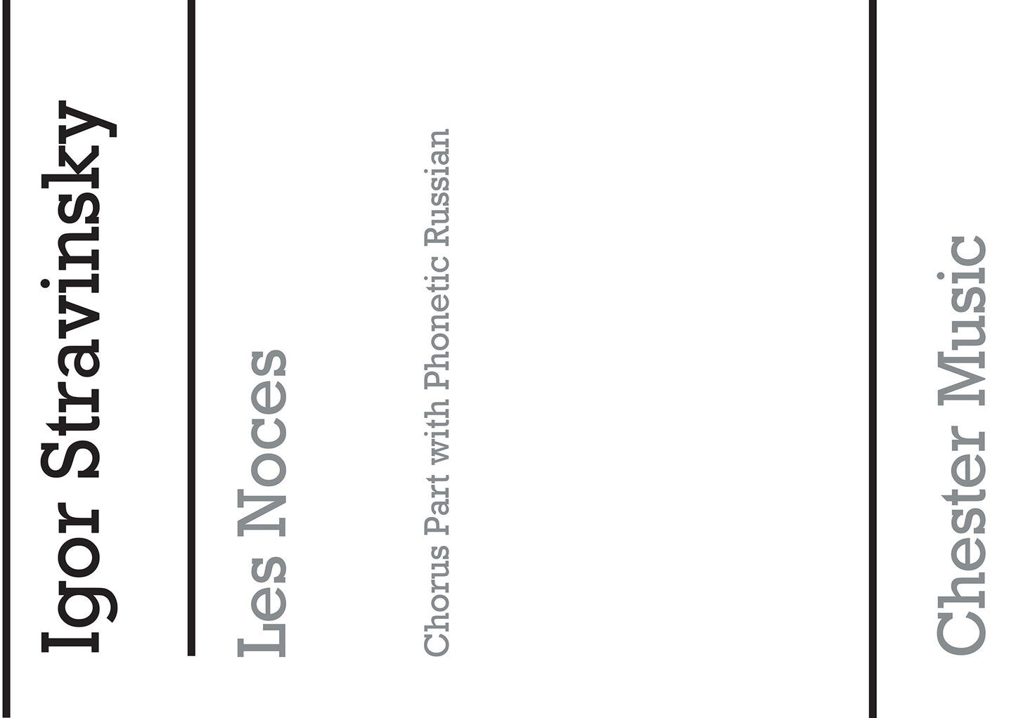 Les Noces (Chorus Part) de Igor Stravinsky, Livre pour sATB