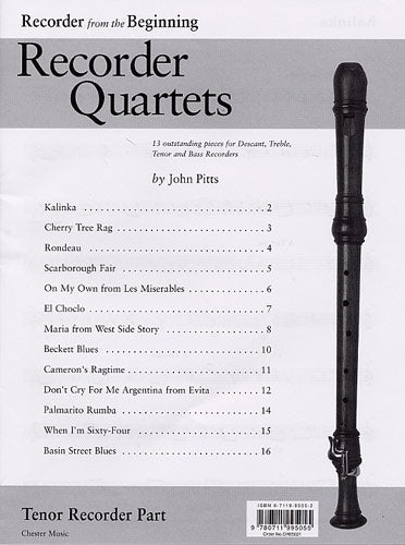 Recorder Quartets: Tenor Recorder Part, Livre pour flûte à bec