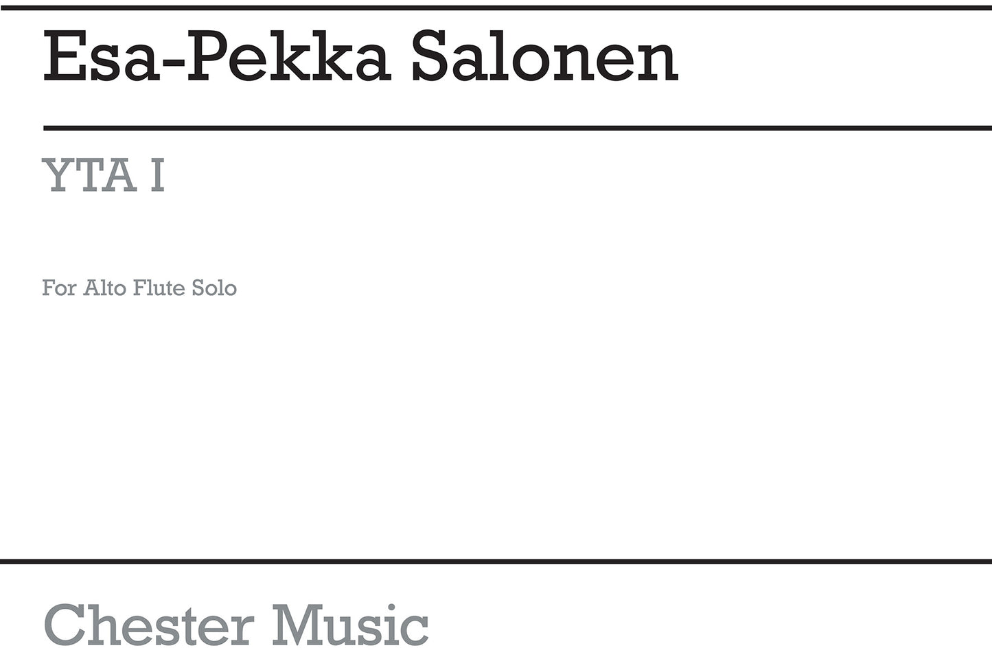 YTA 1 For Alto Flute de Esa-Pekka Salonen, Livre pour alto Flute