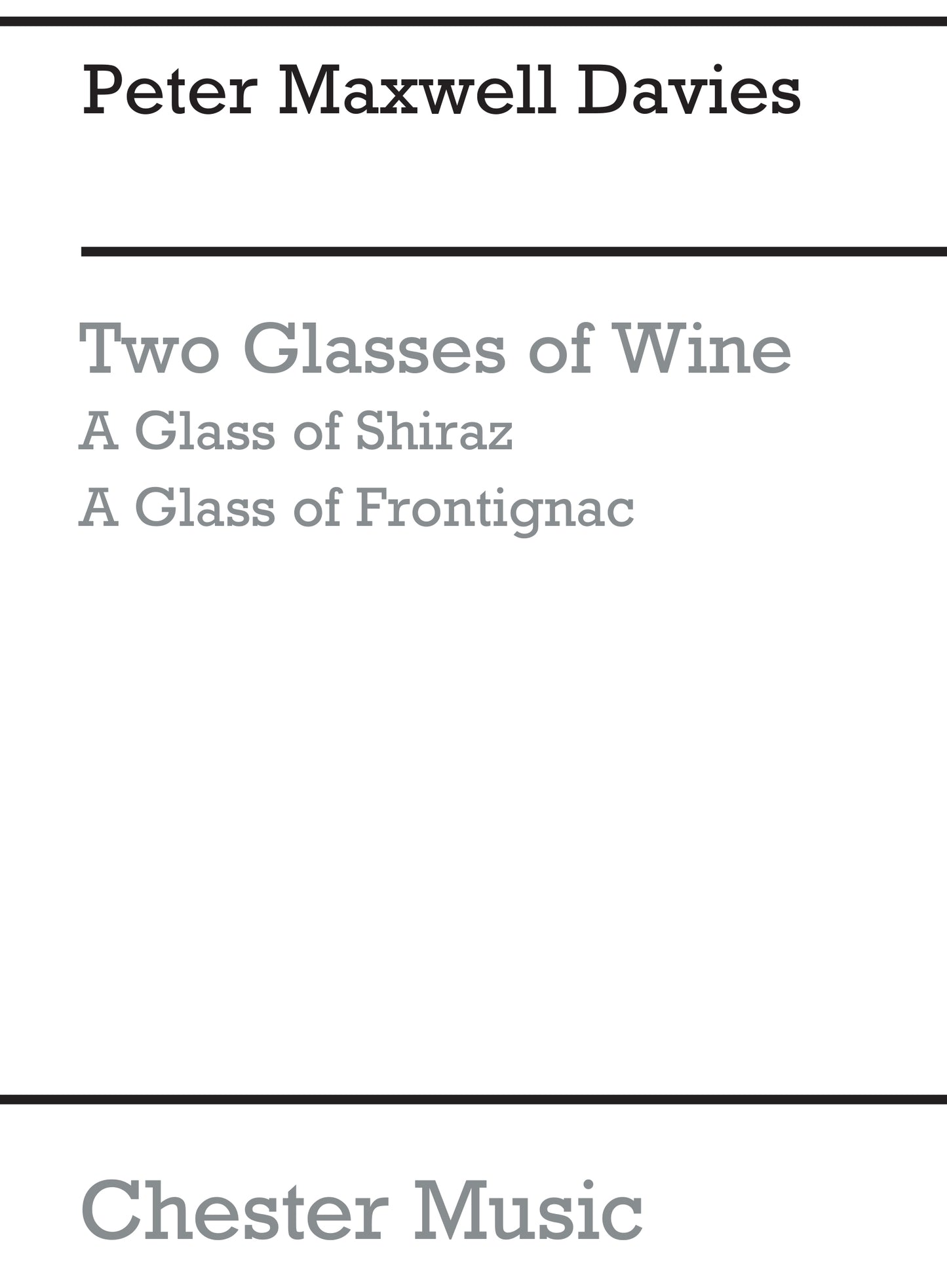 Two Glasses Of Wine (Miniature Score) de Peter Maxwell Davies, Partition pour ensemble de chambre