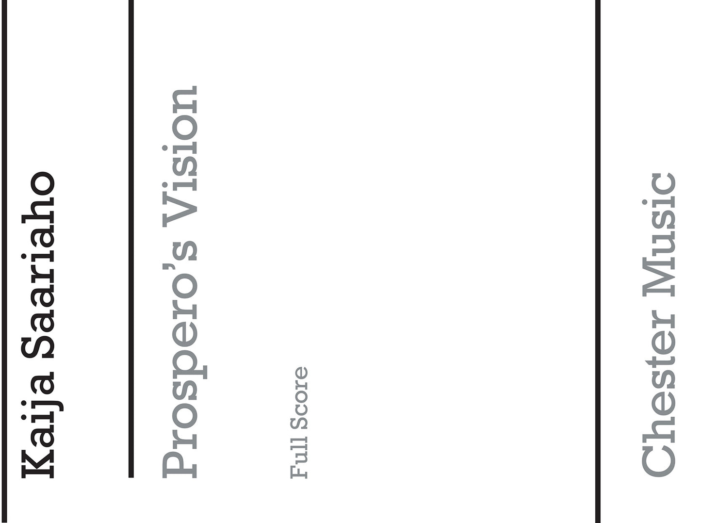 Prospero's Vision de Kaija Saariaho, Partition pour voix de baryton et Clarinette et Harpe et Violon et Contrebasse