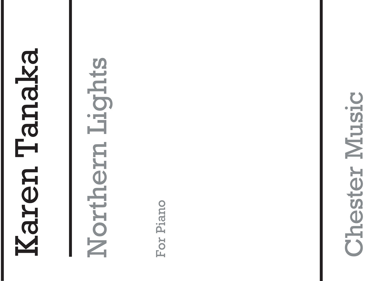 Northern Lights de Karen Tanaka, Livre pour piano