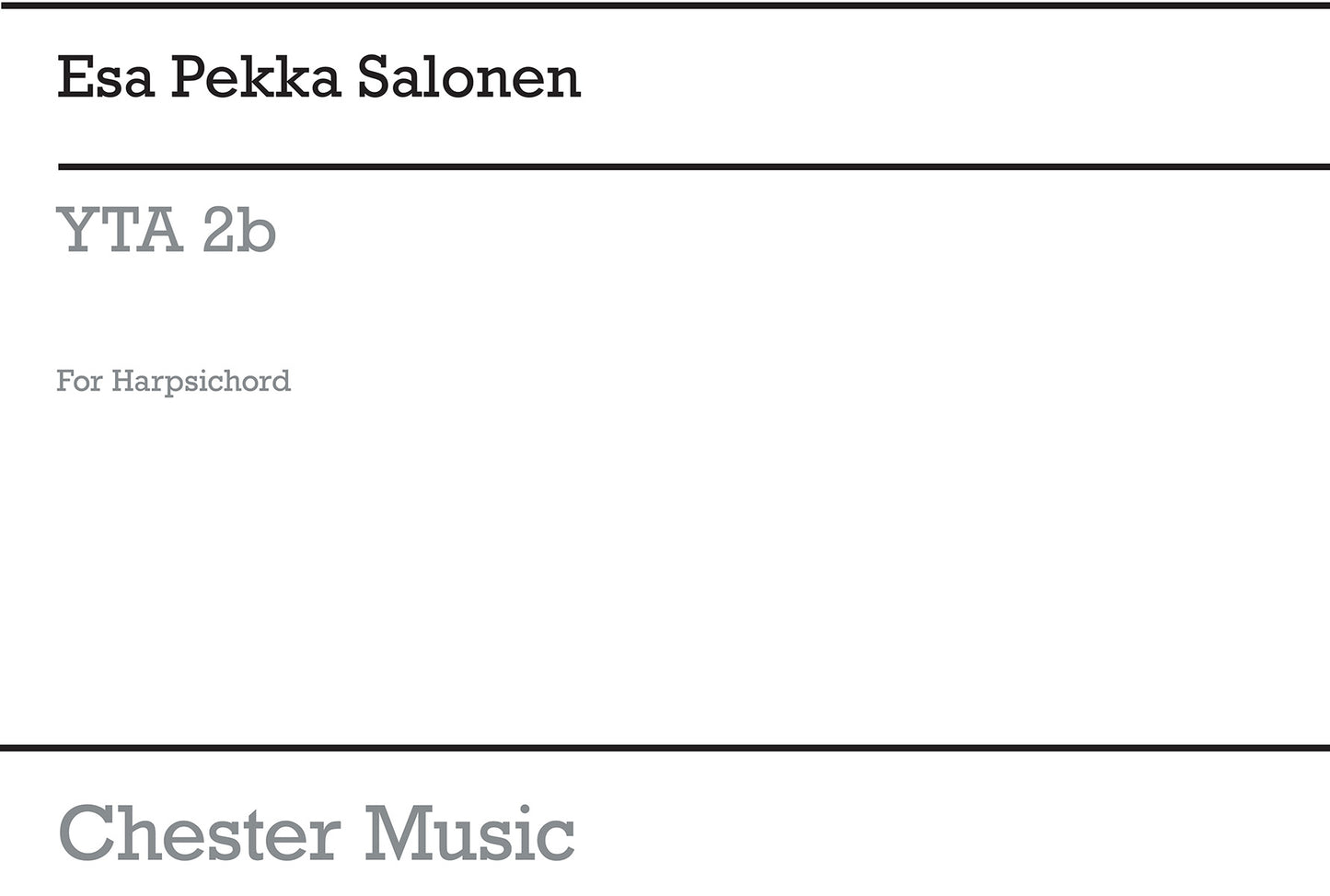 YTA 2b For Harpsichord de Esa-Pekka Salonen, Livre pour clavecin