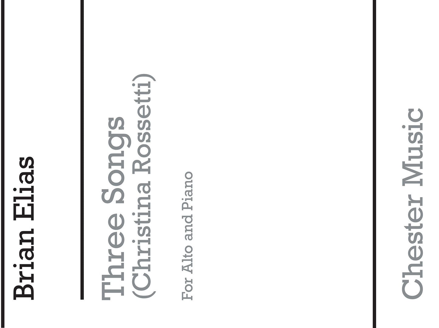 Three Songs (Christina Rossetti) - Alto and Piano de Brian Elias, Livre pour voix d'alto et Piano