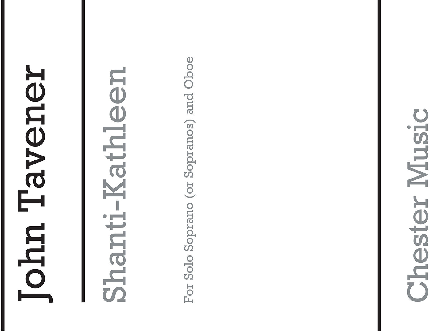 Shanti-kathleen de John Tavener, Livre pour voix de soprano et Hautbois