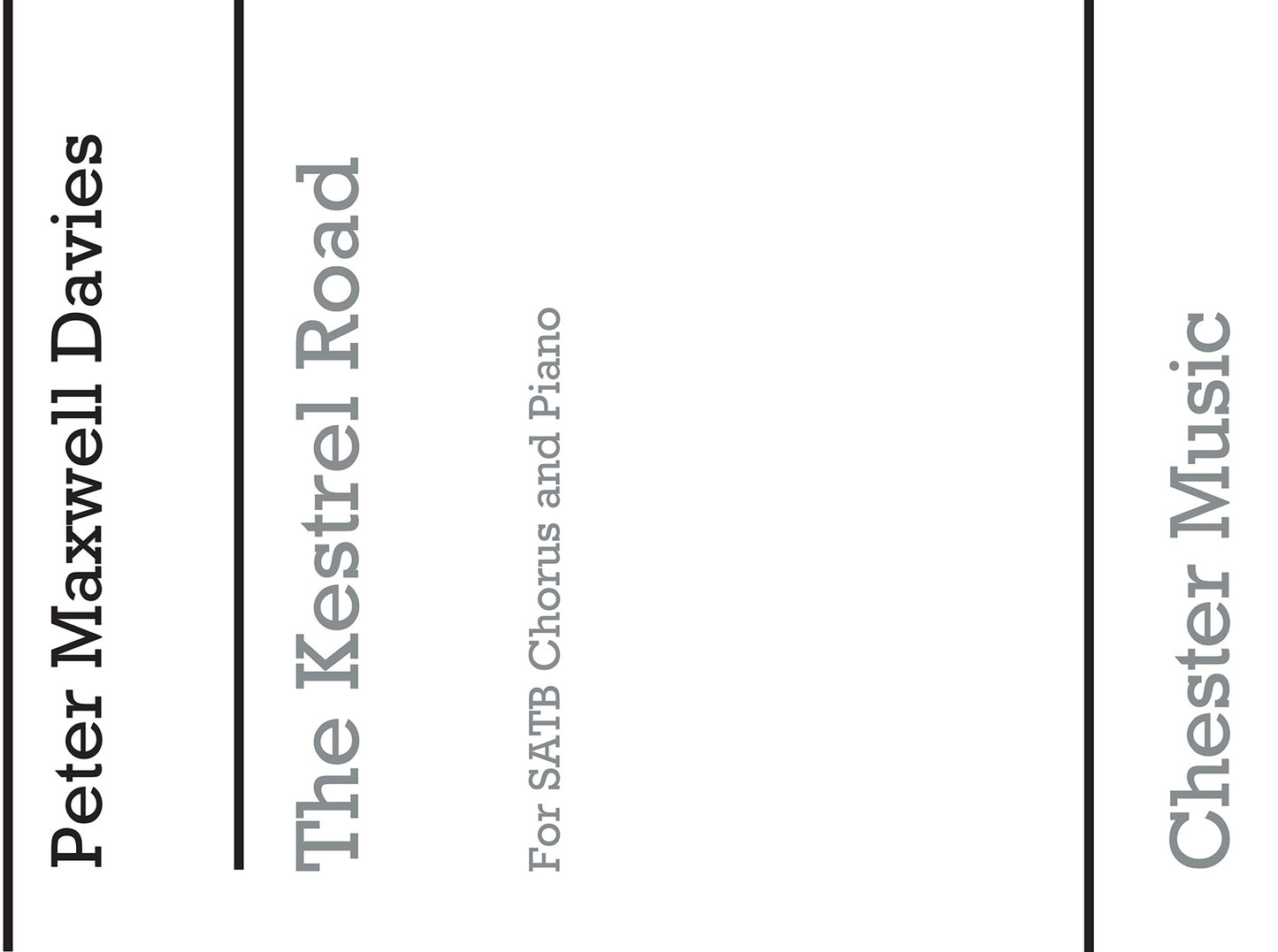 The Kestrel Road de Peter Maxwell Davies, Partition chorale pour sATB et Piano
