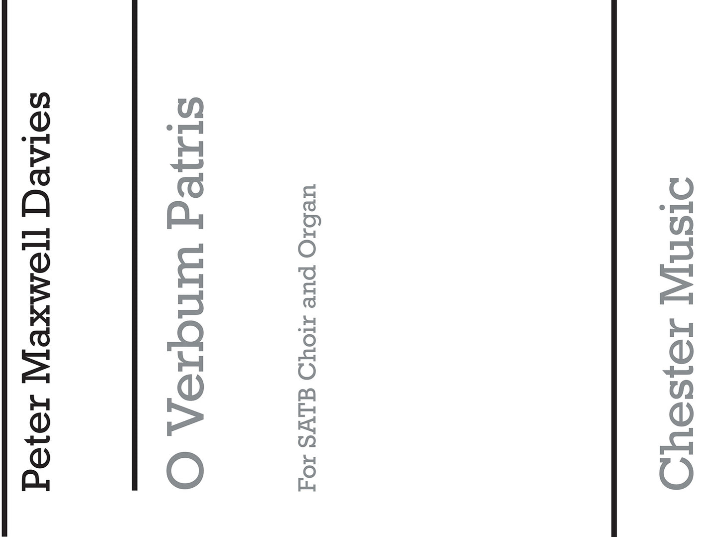 O Verbum Patris de Peter Maxwell Davies, Partition chorale pour sATB et Orgue