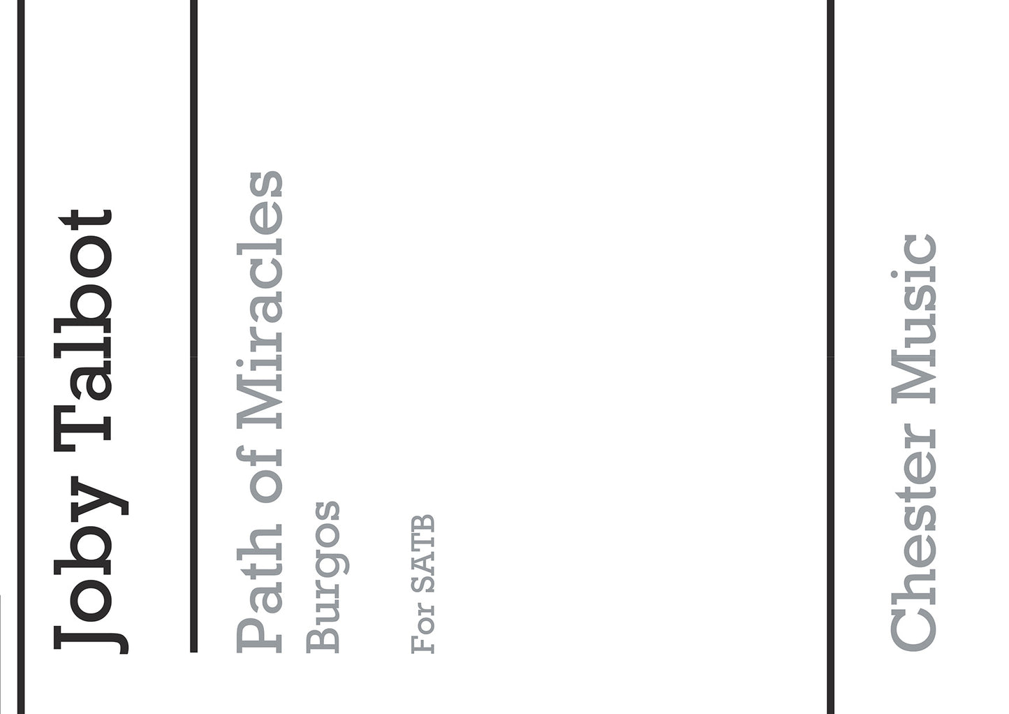 Path Of Miracles - Burgos de Joby Talbot, Partition pour sATB et Percussion