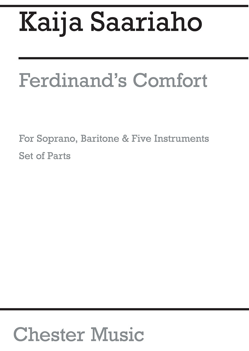 Ferdinand's Comfort (Parts) de Kaija Saariaho, Livre pour ensemble de chambre
