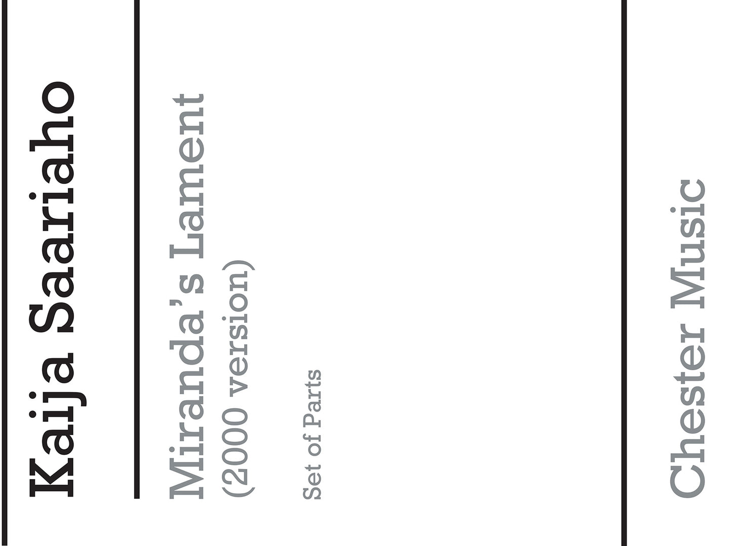 Miranda's Lament 2000 (Parts) de Kaija Saariaho, Livre pour ensemble de chambre