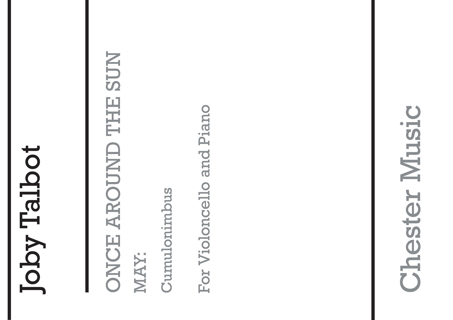Cumulonimbus de Joby Talbot, Livre pour violoncelle et Piano
