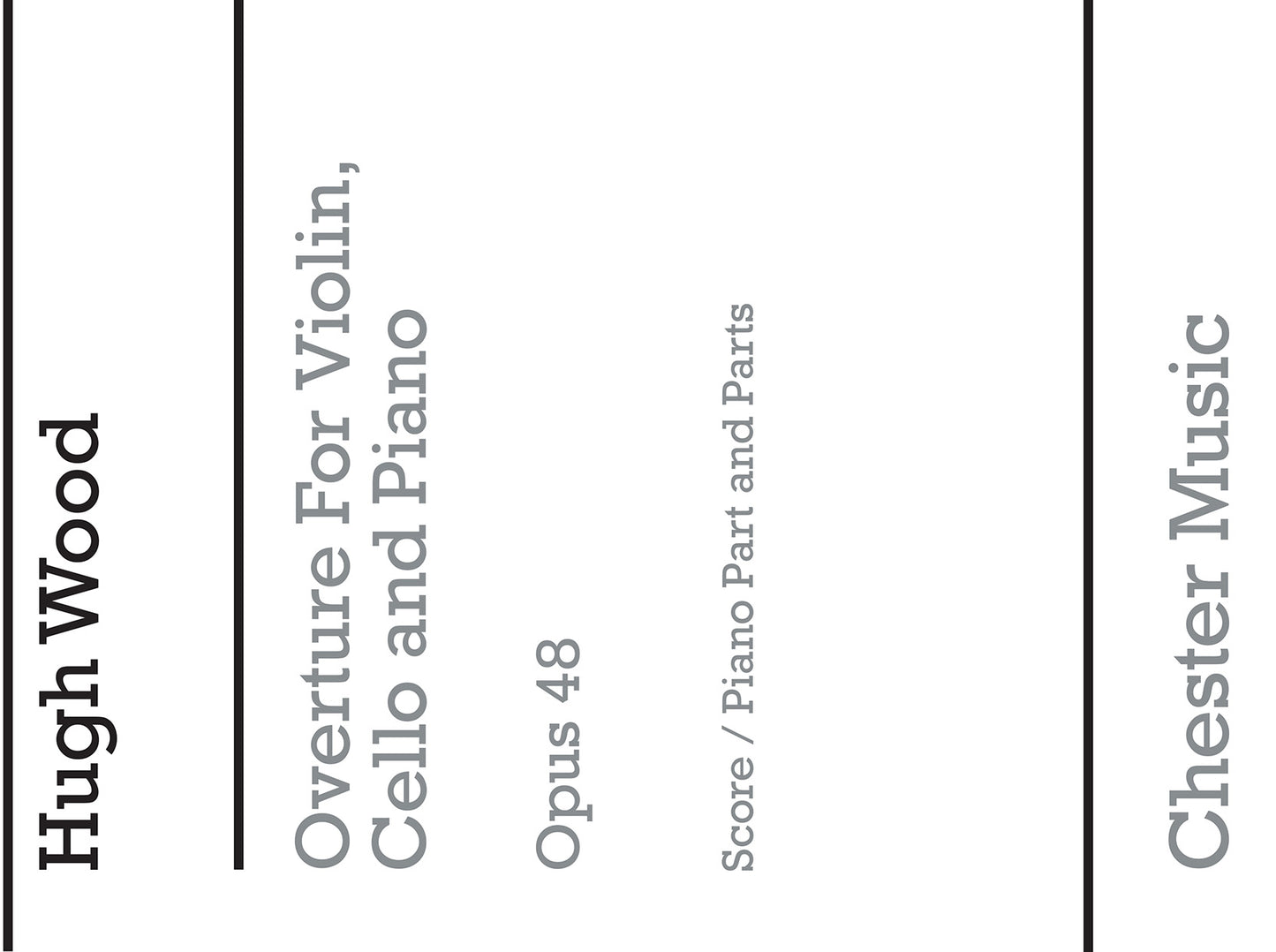 Overture-Piano Trio de Hugh Wood, Partition + parties pour violon et Violoncelle et Piano