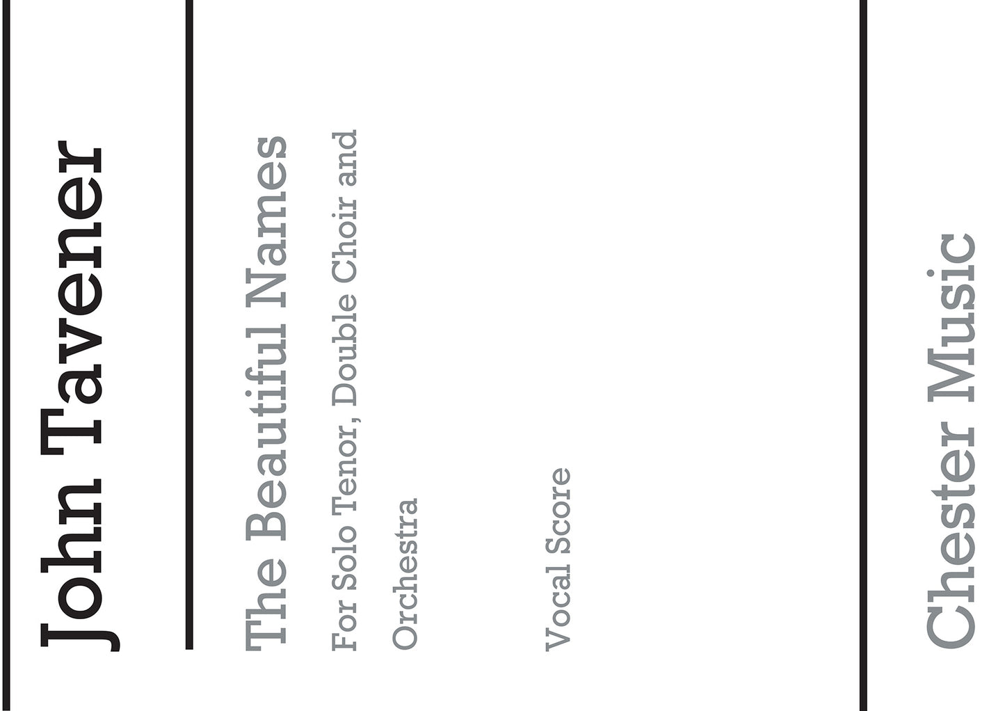 The Beautiful Names de John Tavener, Partie séparée pour sATB