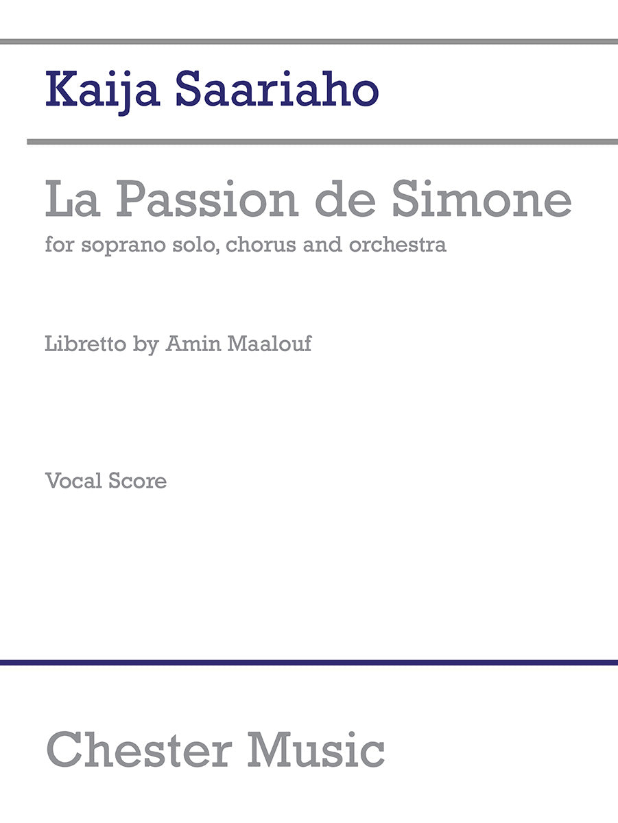 La Passion De Simone de Kaija Saariaho, Partie séparée pour opéra
