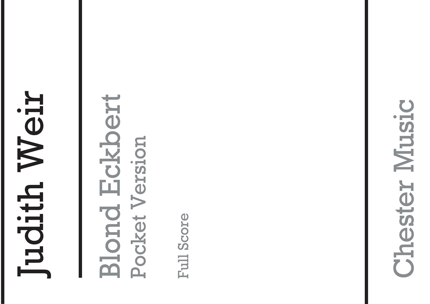 Blond Eckbert - Pocket Version (Full Score) de Judith Weir, Partition pour opéra