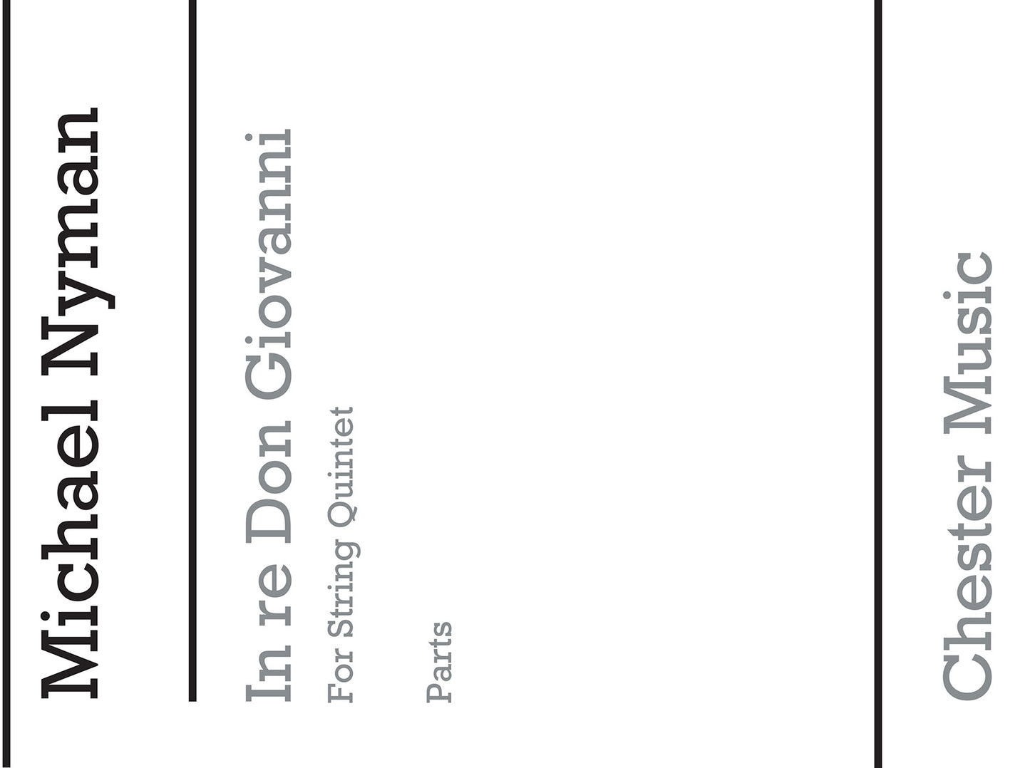 In Re Don Giovanni (Parts) de Michael Nyman, Livre pour ensemble à cordes