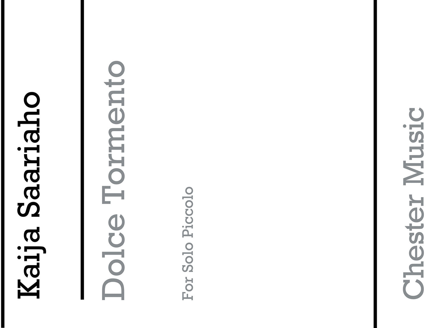 Dolce Tormento (Solo Piccolo) de Kaija Saariaho, Livre pour piccolo