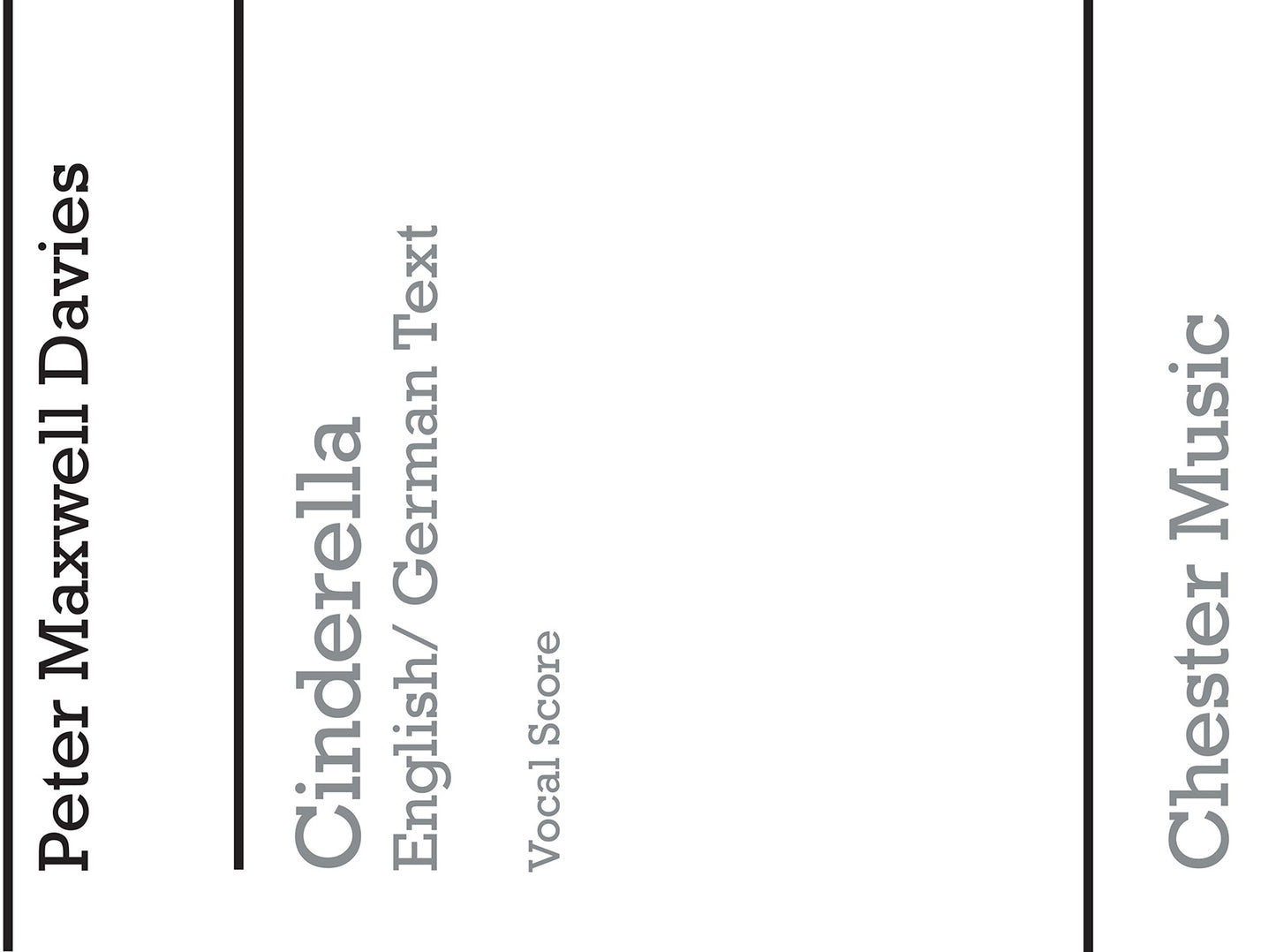 Cinderella - German Text de Peter Maxwell Davies, Partie séparée pour opéra