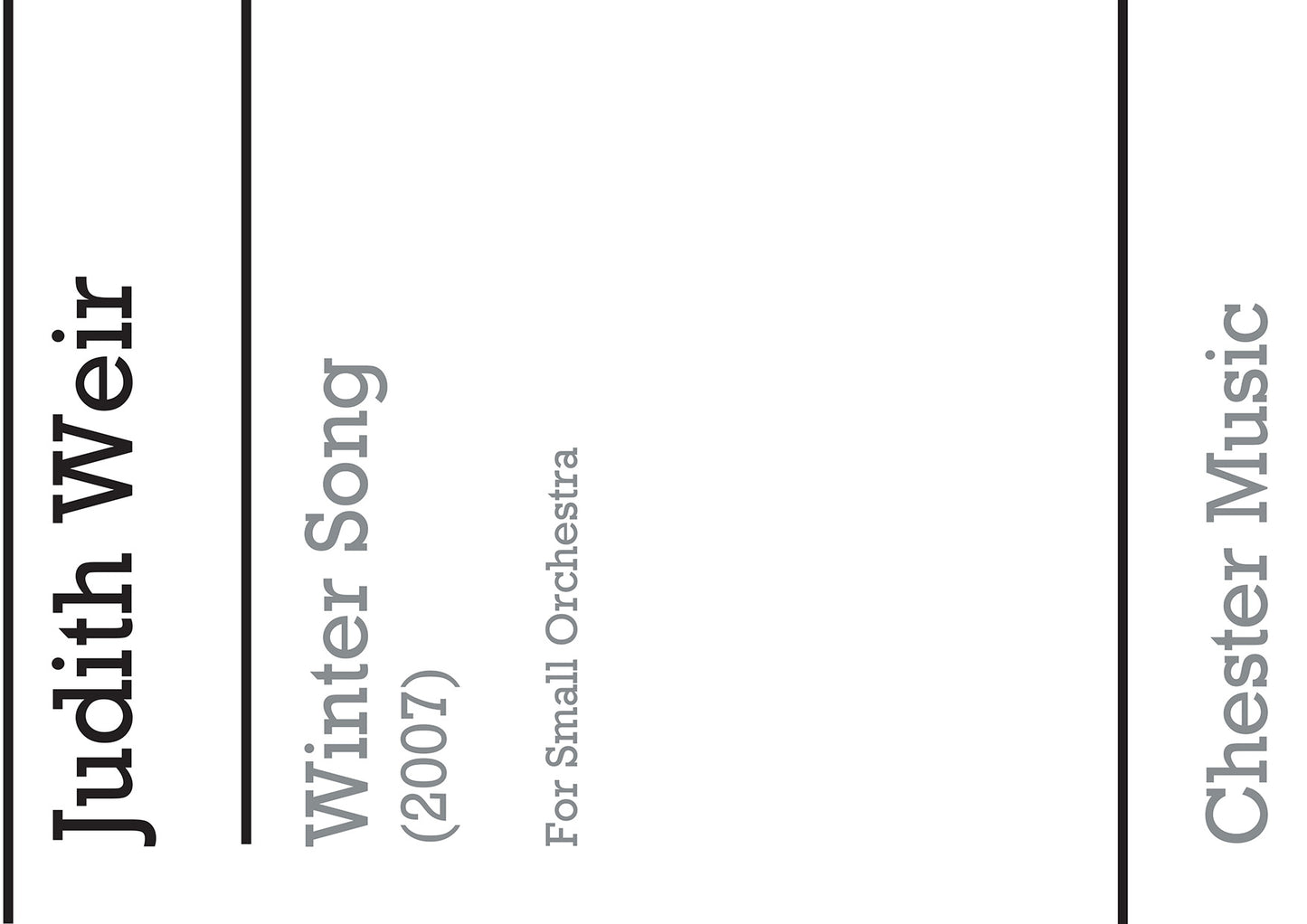 Winter Song de Judith Weir, Partition + parties pour ensemble à vent et Ensemble à cordes