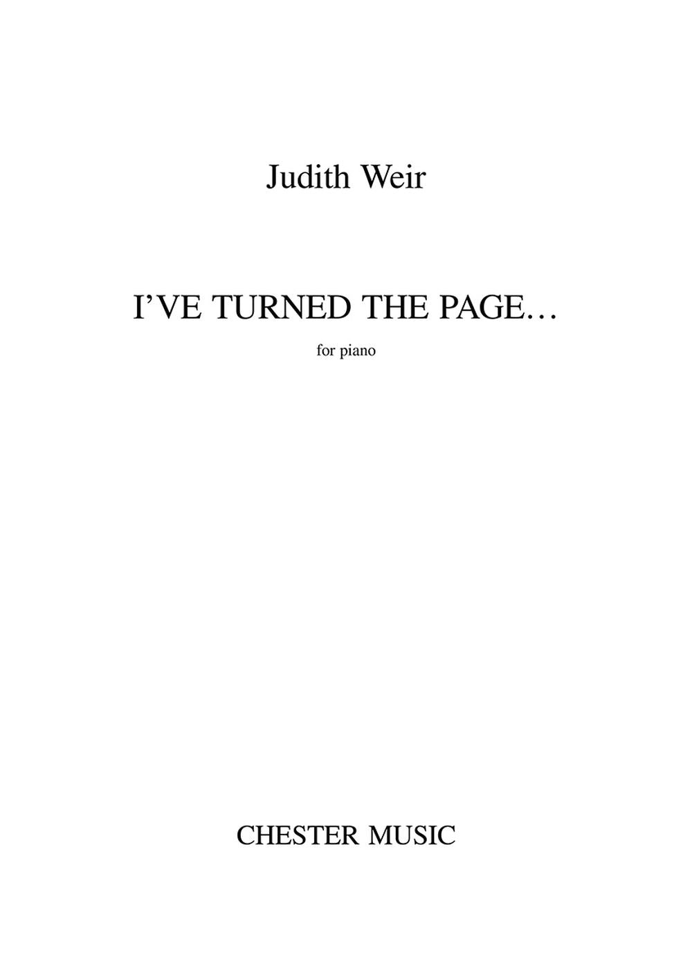 I've Turned The Page... de Judith Weir, Livre pour piano