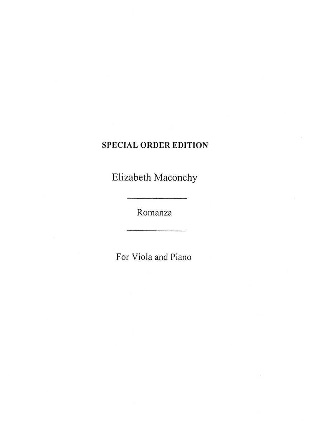 Romanza de Elizabeth Maconchy, Livre pour alto et Piano