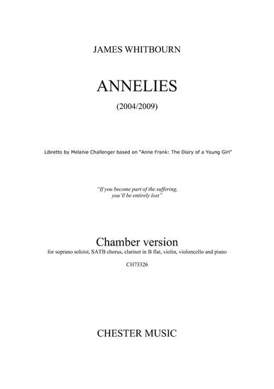 Annelies (Chamber Version) de James Whitbourn, Jeu de parties pour ensemble de chambre et Voix de soprano et SATB