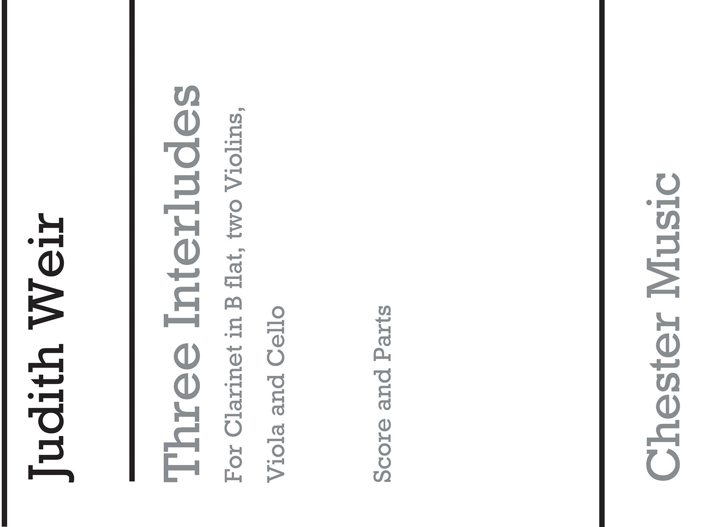 Three Interludes de Judith Weir, Livre pour clarinette et Quatuor à cordes