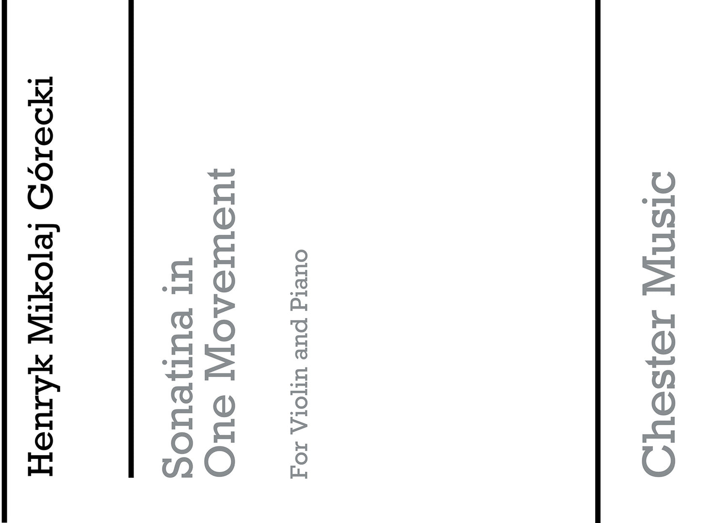 Sonatina In One Movement Op.8 de Henryk Mikolaj Górecki, Livre pour violon et Piano