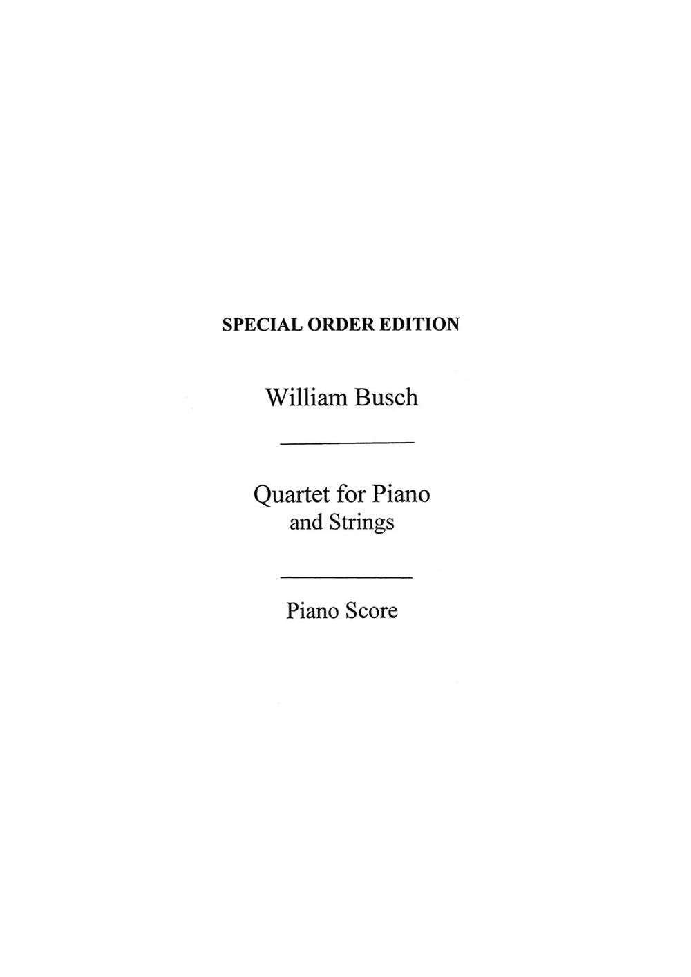 Quartet for Piano and Strings de William Busch, Livre pour violon et Alto