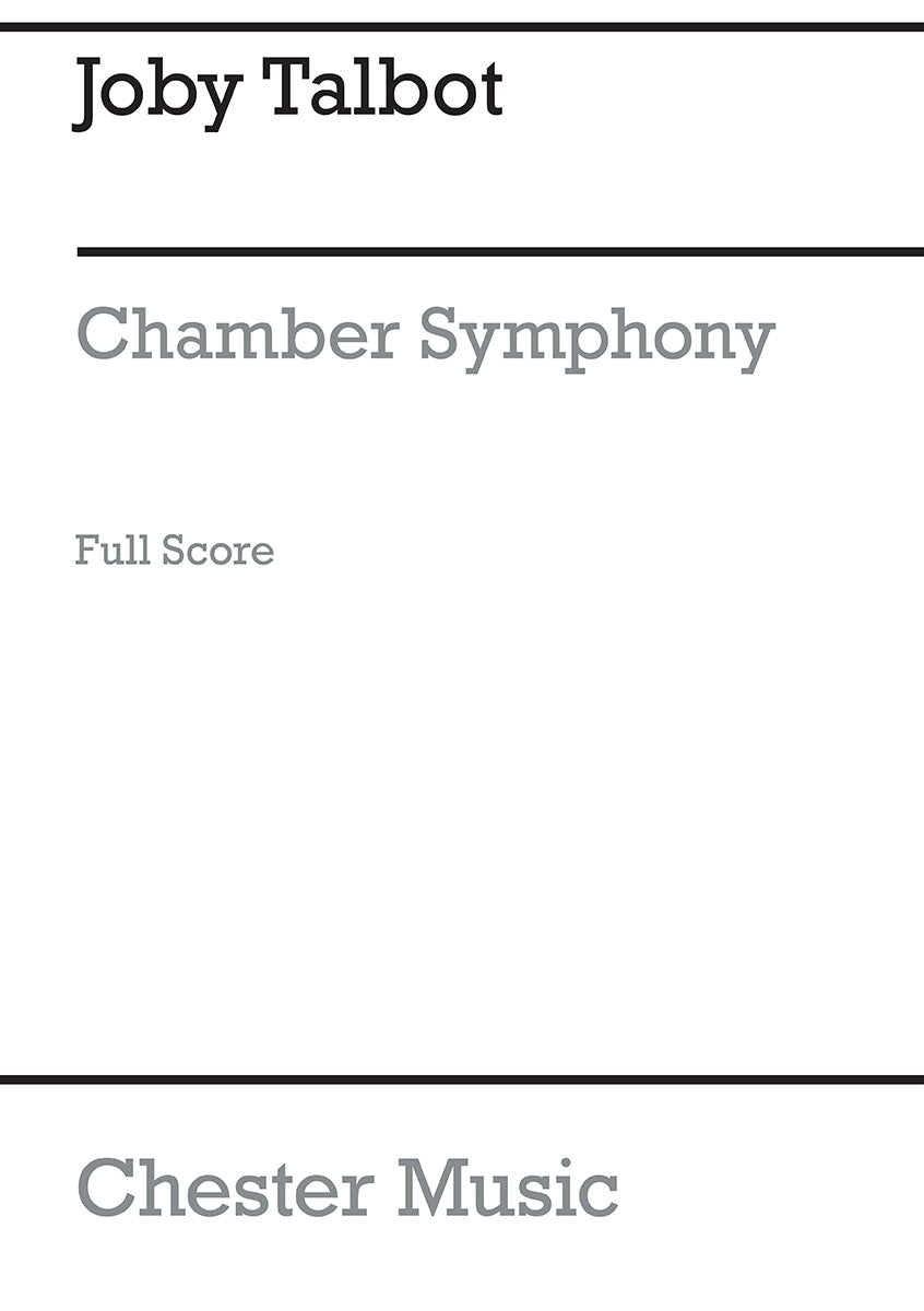 Chamber Symphony de Joby Talbot, Partition + parties pour orchestre