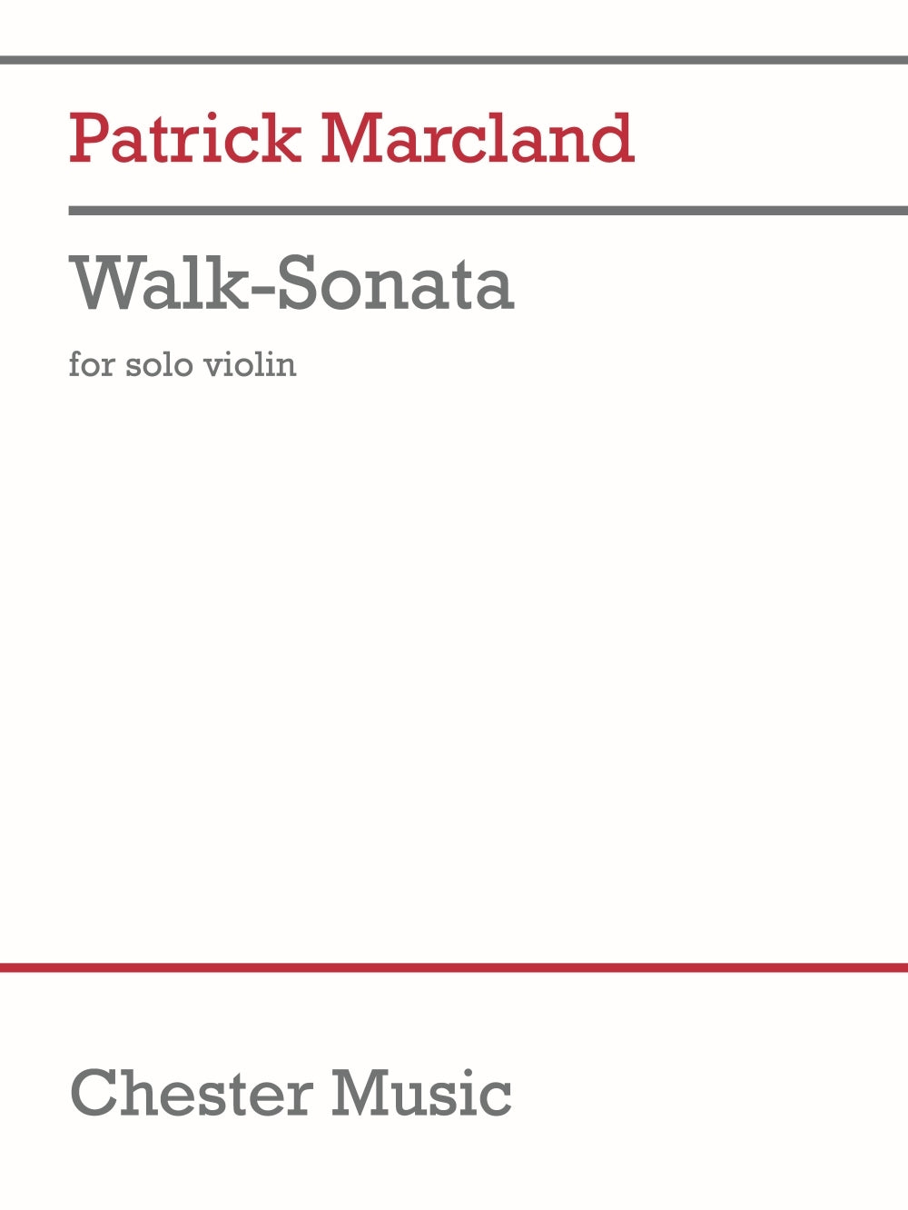 Walk-Sonata de Patrick Marcland, Livre pour violon