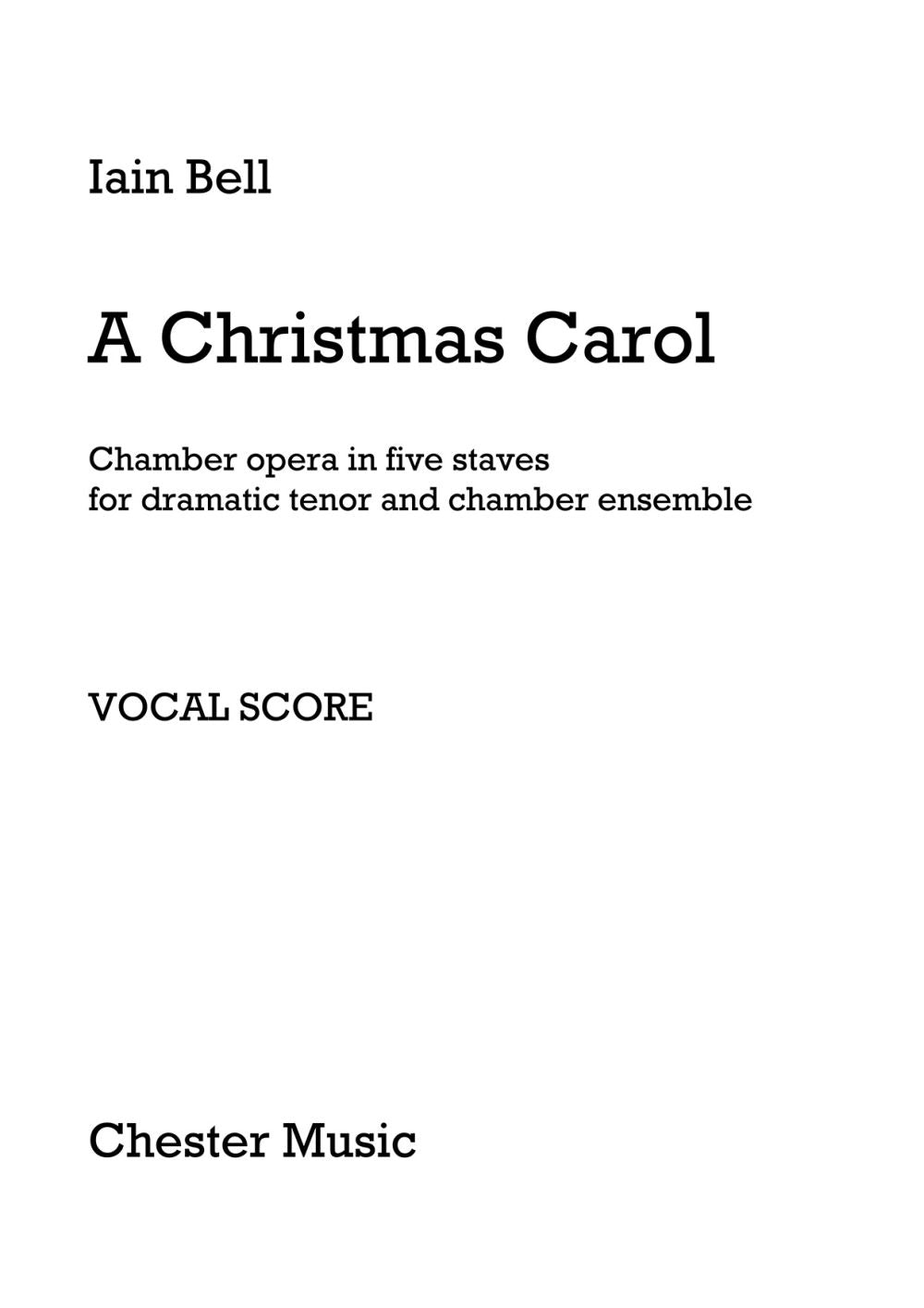 A Christmas Carol de Iain Bell, Réduction pour piano pour voix de ténor et Piano