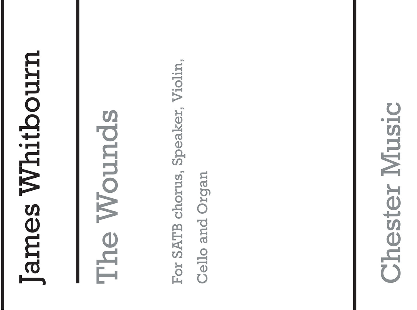The Wounds de James Whibourn, Partition chorale pour sATB et Violon et Violoncelle et Orgue