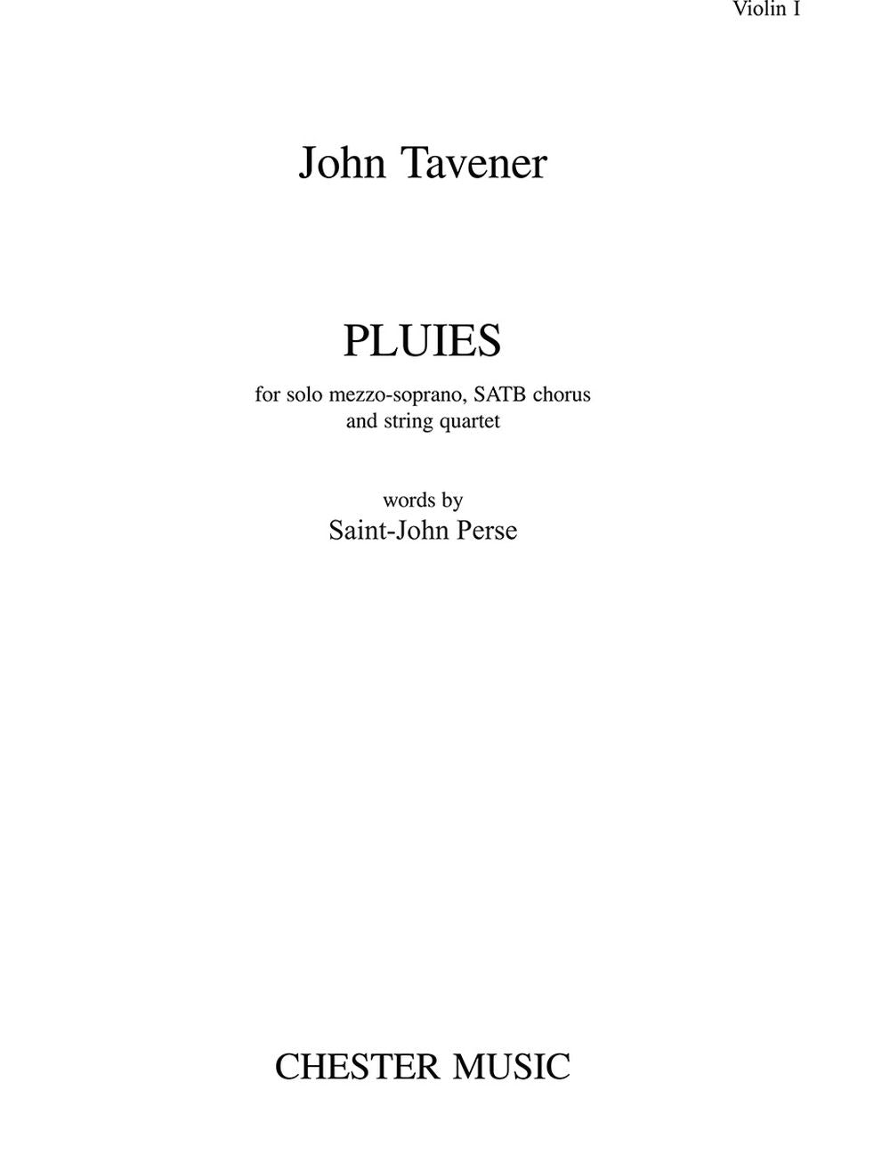 Pluies de John Tavener, Jeu de parties pour quatuor à cordes