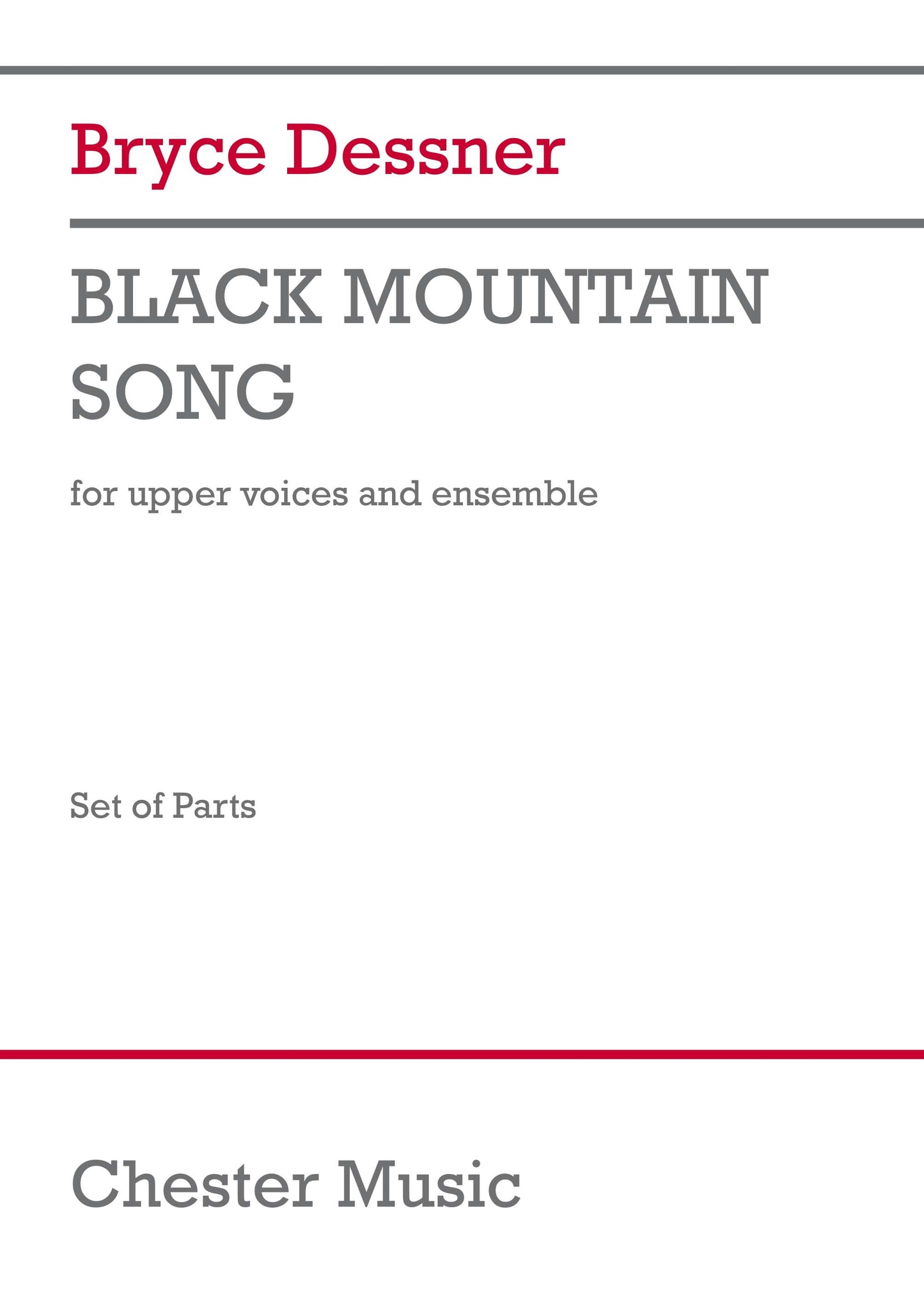 Black Mountain Song (Parts) de Bryce Dessner, Jeu de parties pour ensemble