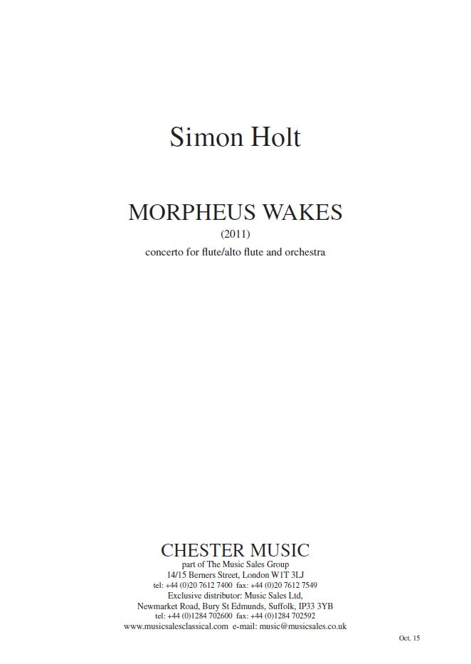 Morpheus Wakes de Simon Holt, Partition d'étude pour flûte et Flûte alto et Orchestre