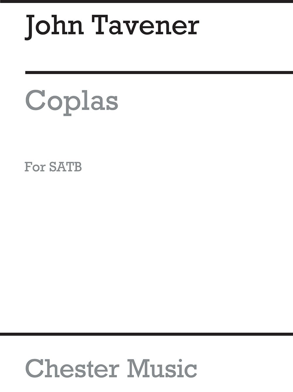 Coplas de John Tavener, Réduction pour piano pour sATB