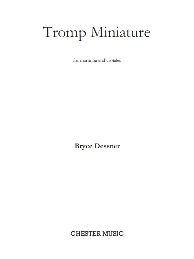 Tromp Miniature de Bryce Dessner, Livre pour marimba