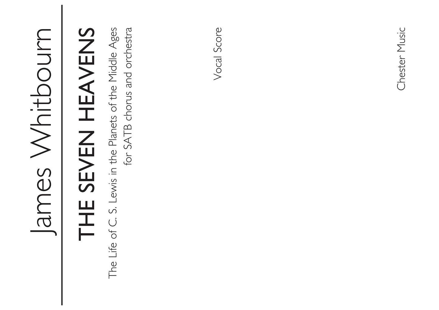 The Seven Heavens de James Whitbourn, Réduction pour piano pour sATB et Piano