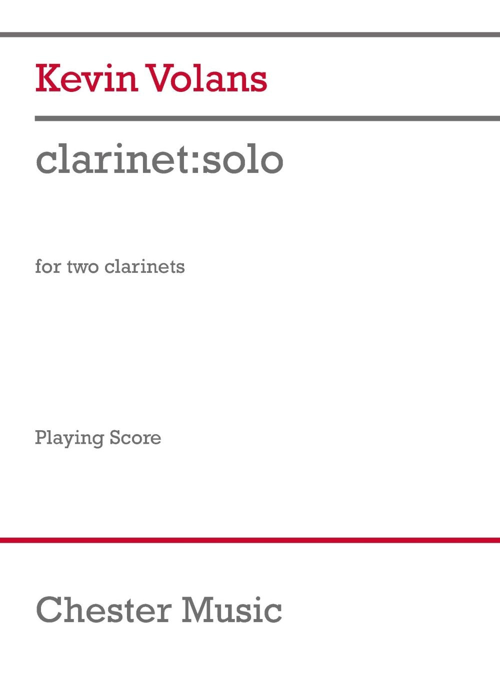 clarinet: solo de Kevin Volans, Livre pour duo de clarinettes