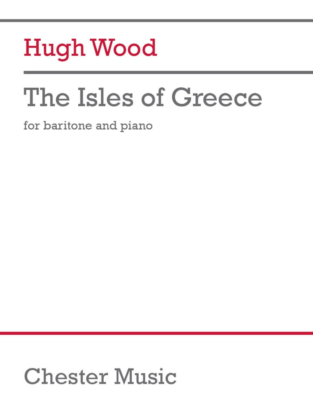 The Isles of Greece de Hugh Wood, Réduction pour piano pour voix de baryton et Piano