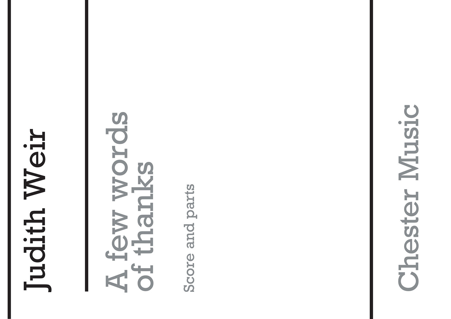 A Few Words Of Thanks de Judith Weir, Partition + parties pour flûte et Hautbois et Clarinette et Alto et Violoncelle