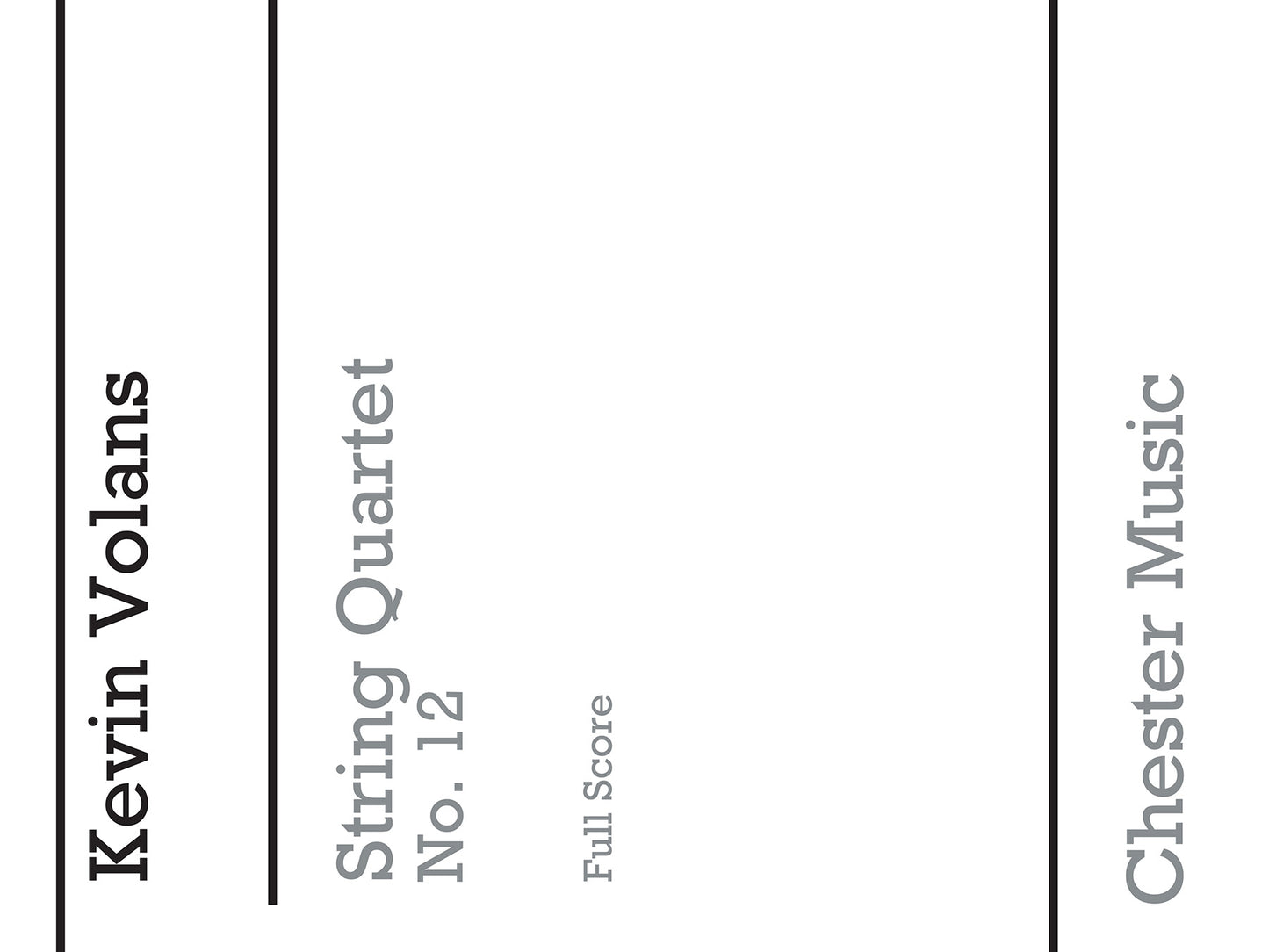String Quartet No.12 de Kevin Volans, Partition pour quatuor à cordes