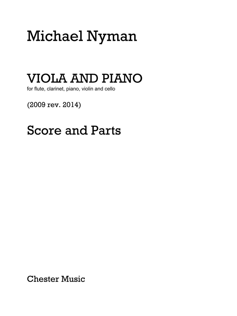 Viola and Piano (Revised 2014) de Michael Nyman