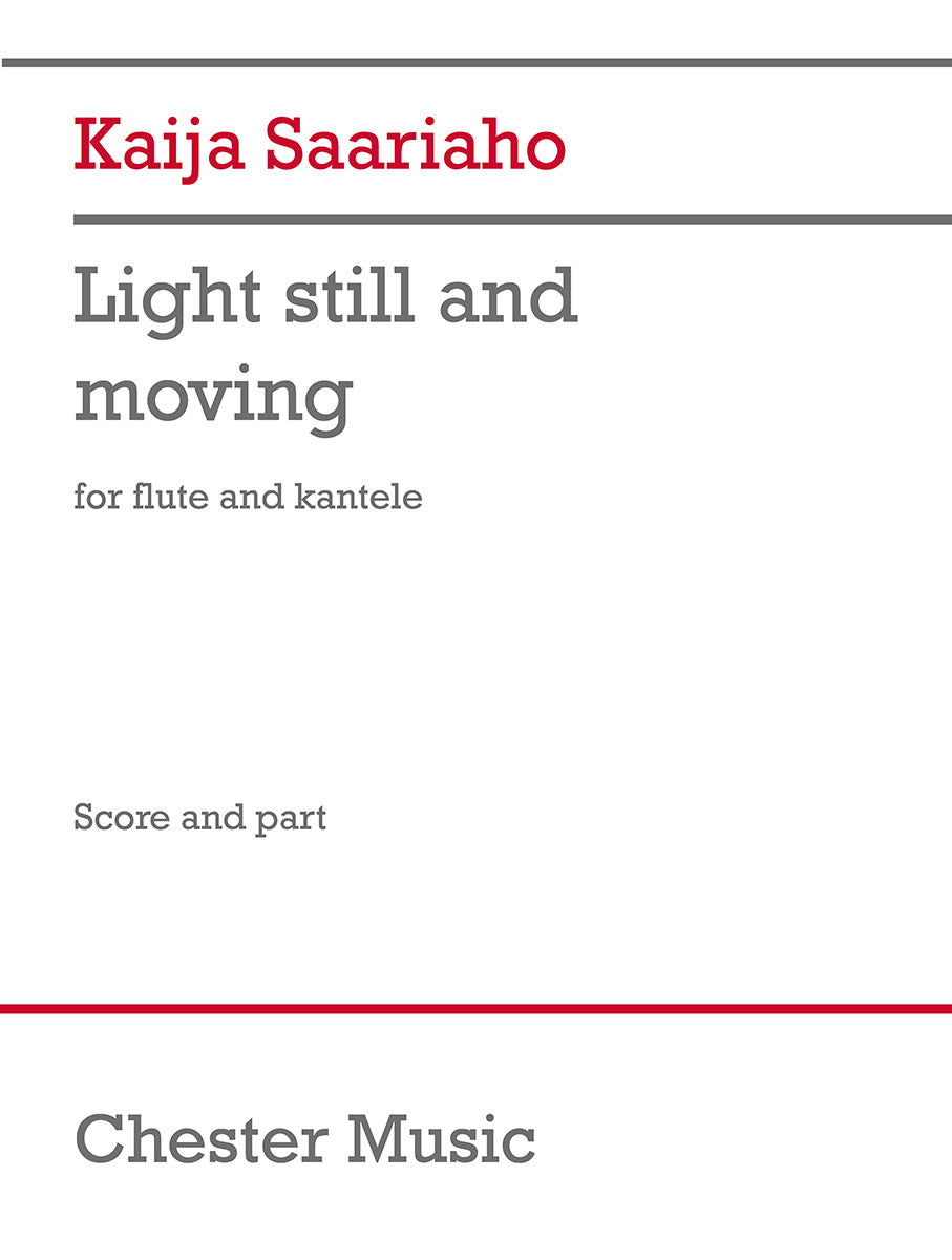 Light still and moving de Kaija Saariaho, Livre + partie(s) séparée(s) pour flûte et Kantele