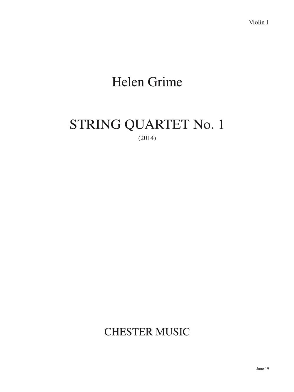 String Quartet No.1 Parts de Helen Grime, Jeu de parties pour quatuor à cordes