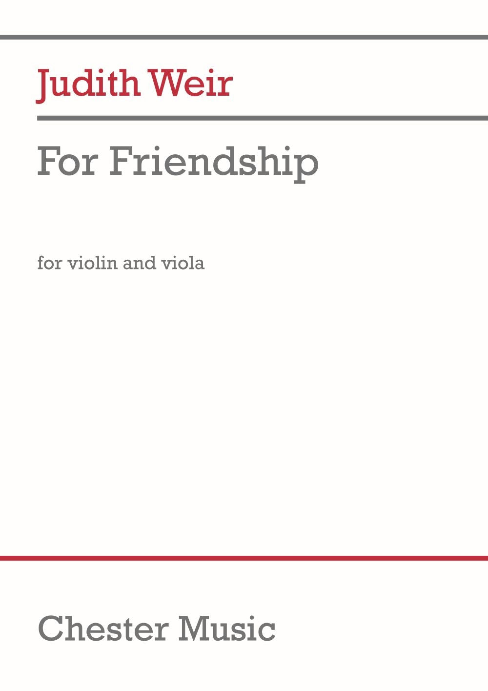 For Friendship de Judith Weir, Livre pour violon et Alto