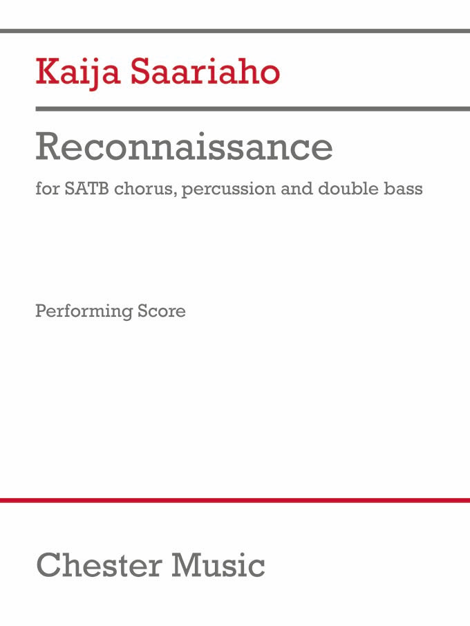 Reconnaissance de Kaija Saariaho, Réduction pour piano pour chœur et Percussion et Contrebasse
